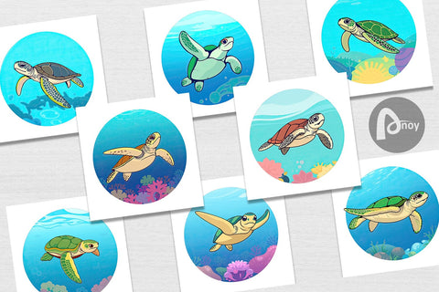 Digital Paper Sea Turtle Digital Pattern artnoy 