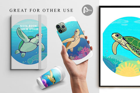 Digital Paper Sea Turtle Digital Pattern artnoy 