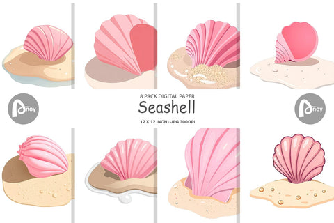Digital Paper Seashell Digital Pattern artnoy 