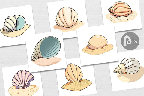 Digital Paper Seashell Digital Pattern artnoy 