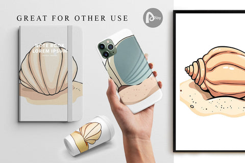 Digital Paper Seashell Digital Pattern artnoy 