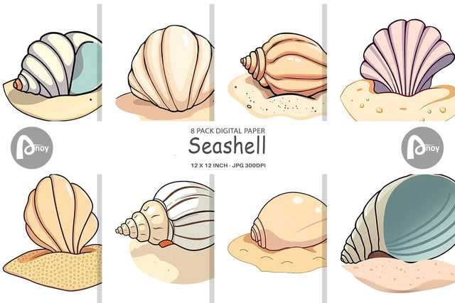 Digital Paper Seashell Digital Pattern artnoy 