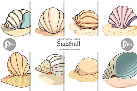 Digital Paper Seashell Digital Pattern artnoy 