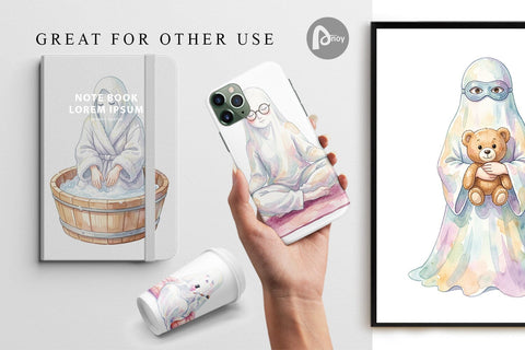 Digital Paper Self Care Spa Day Mom Ghost Digital Pattern artnoy 
