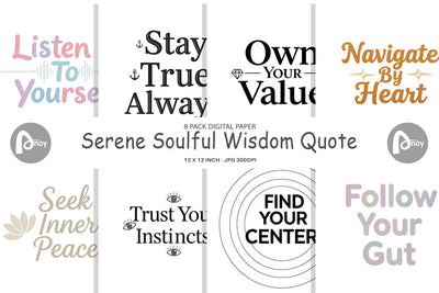 Digital Paper Serene Soulful Wisdom Quote Digital Pattern artnoy 