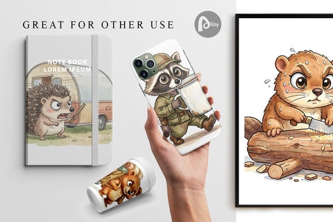 Digital Paper Serious Survivalist Animal Digital Pattern artnoy 