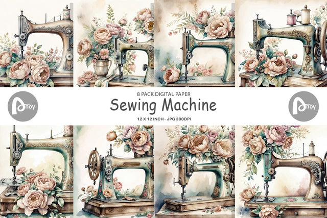 Digital Paper Sewing Machine Digital Pattern artnoy 