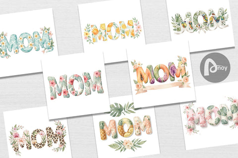 Digital Paper Shabby Chic Tropical MOM Watercolor Digital Pattern artnoy 