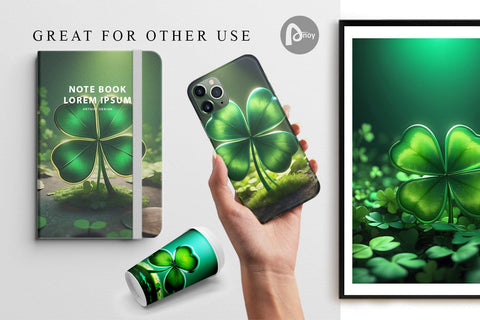 Digital Paper Shamrock Leaf Patrick Day Digital Pattern artnoy 