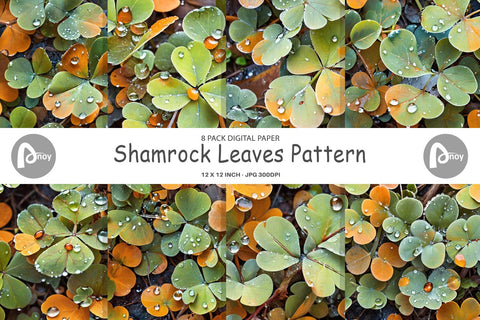 Digital Paper Shamrock Leaves Pattern Digital Pattern artnoy 