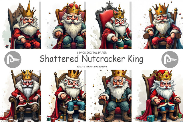 Digital Paper Shattered Nutcracker King Digital Pattern artnoy 