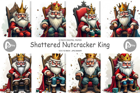 Digital Paper Shattered Nutcracker King Digital Pattern artnoy 