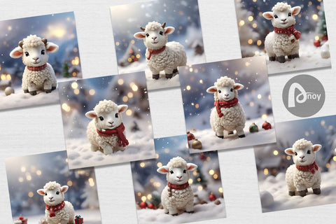 Digital Paper Sheep Christmas Digital Pattern artnoy 