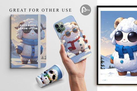 Digital Paper Sheep Christmas Digital Pattern artnoy 