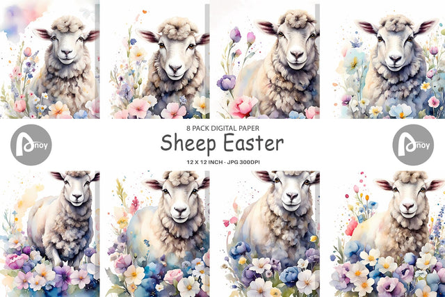 Digital Paper Sheep Easter Digital Pattern artnoy 