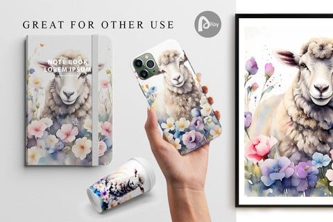 Digital Paper Sheep Easter Digital Pattern artnoy 