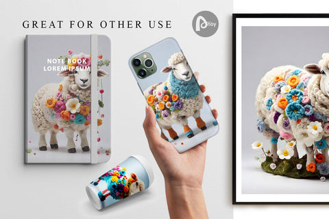 Digital Paper Sheep Easter Embroidery Digital Pattern artnoy 