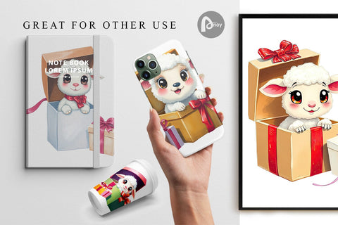 Digital Paper Sheep Gift Digital Pattern artnoy 