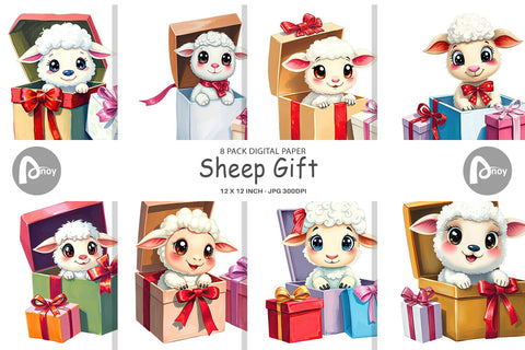 Digital Paper Sheep Gift Digital Pattern artnoy 