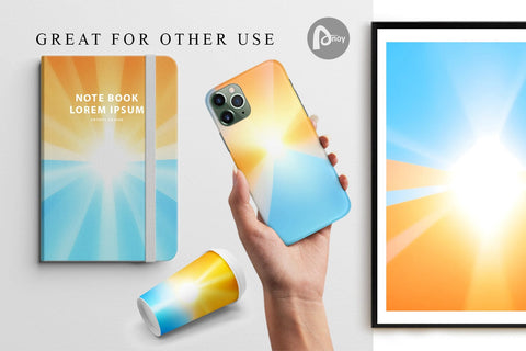 Digital Paper Shining Orange Blue Digital Pattern artnoy 