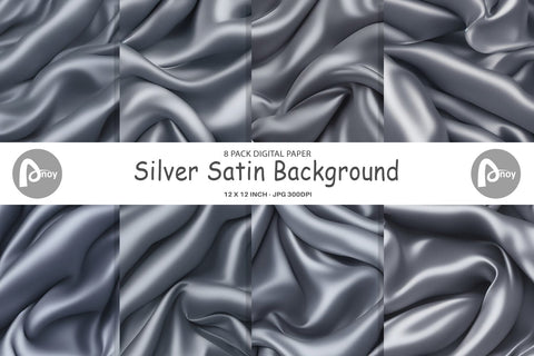Digital Paper Silver Satin Background Digital Pattern artnoy 