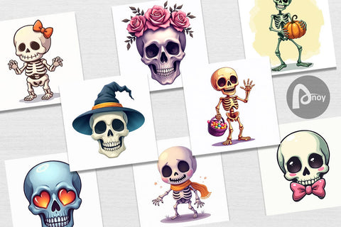 Digital Paper Skeleton Skulls Digital Pattern artnoy 