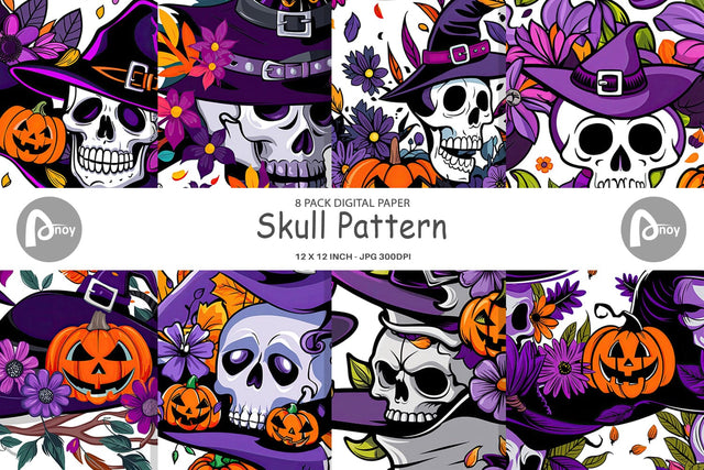 Digital Paper Skull Pattern Digital Pattern artnoy 