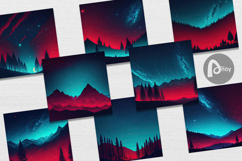 Digital Paper Sky Shine Landscape Digital Pattern artnoy 