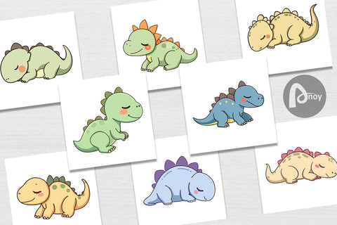 Digital Paper Sleeping Dinosaur Digital Pattern artnoy 