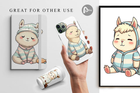 Digital Paper Sleepy Capybara Digital Pattern artnoy 