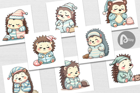 Digital Paper Sleepy Hedgehog Digital Pattern artnoy 