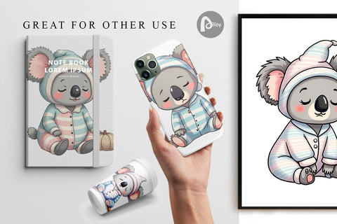 Digital Paper Sleepy Koala Digital Pattern artnoy 