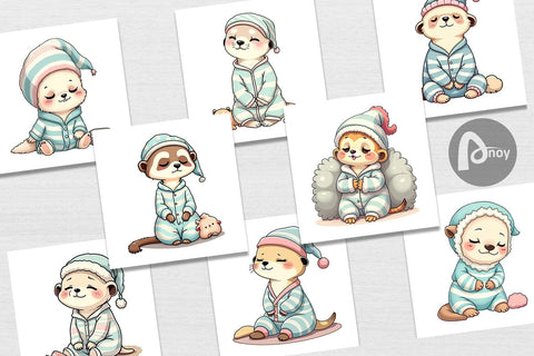 Digital Paper Sleepy Meerkat Digital Pattern artnoy 