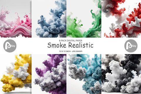 Digital Paper Smoke Realistic Digital Pattern artnoy 
