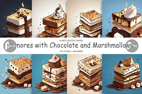 Digital Paper S'mores Digital Pattern artnoy 
