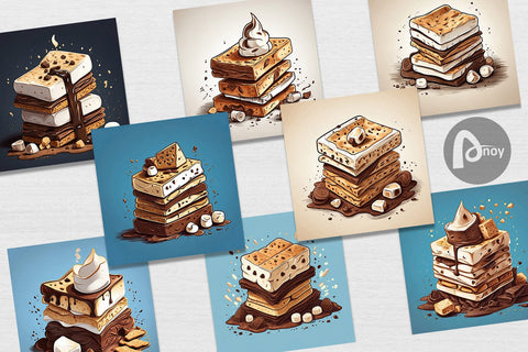 Digital Paper S'mores Digital Pattern artnoy 