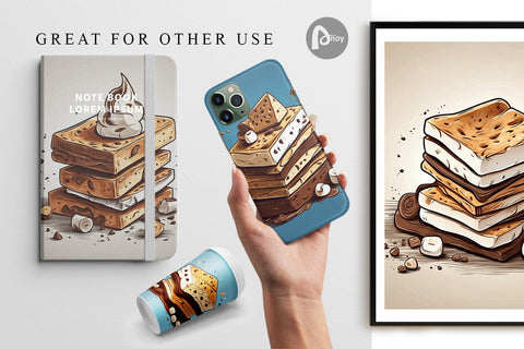 Digital Paper S'mores Digital Pattern artnoy 