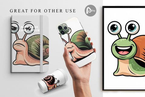 Digital Paper Snail Mood Digital Pattern artnoy 