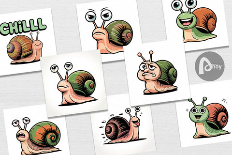 Digital Paper Snail Mood Digital Pattern artnoy 