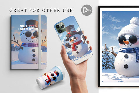 Digital Paper Snowman Christmas Digital Pattern artnoy 