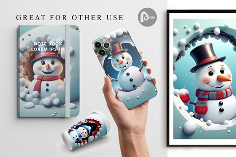Digital Paper Snowman Digital Pattern artnoy 
