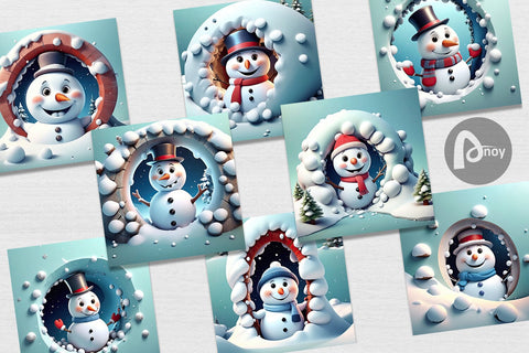 Digital Paper Snowman Digital Pattern artnoy 