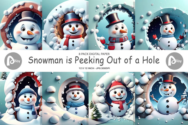 Digital Paper Snowman Digital Pattern artnoy 