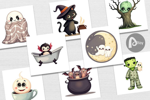 Digital Paper Snuggle Spooky Squad Digital Pattern artnoy 