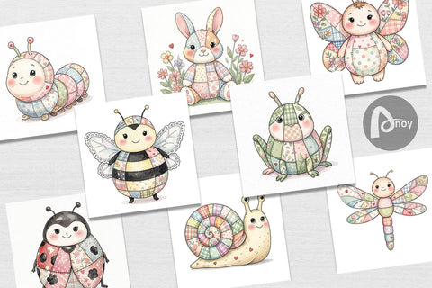 Digital Paper Soft Garden Patchwork Watercolor Digital Pattern artnoy 