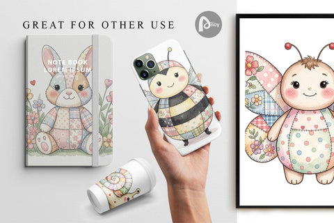 Digital Paper Soft Garden Patchwork Watercolor Digital Pattern artnoy 