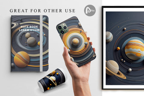 Digital Paper Solar System Digital Pattern artnoy 