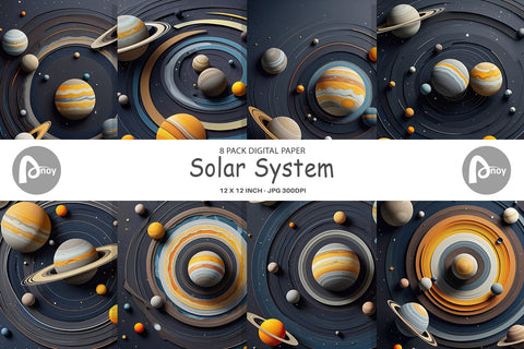 Digital Paper Solar System Digital Pattern artnoy 