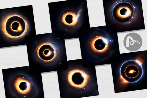 Digital Paper Space Black Hole Digital Pattern artnoy 