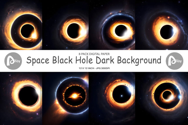 Digital Paper Space Black Hole Digital Pattern artnoy 